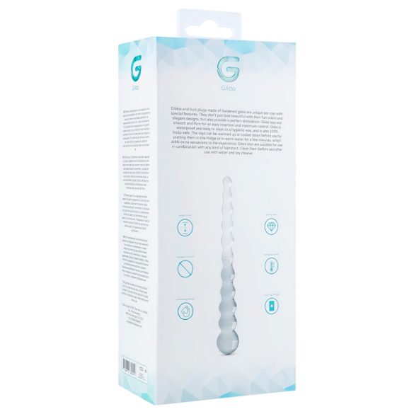 Gildo Glass No. 20 - consolador de vidrio con texturas - transparente