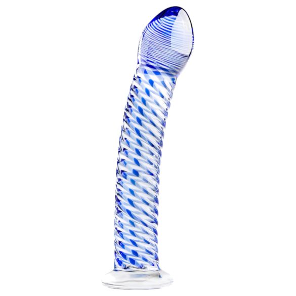 Gildo Glass No. 5 - dildo de vidrio espiral - transparente azul