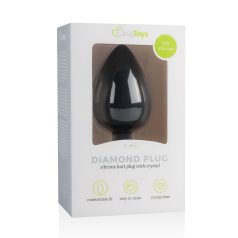   Easytoys Diamond - plug anal con joya blanca - grande - negro