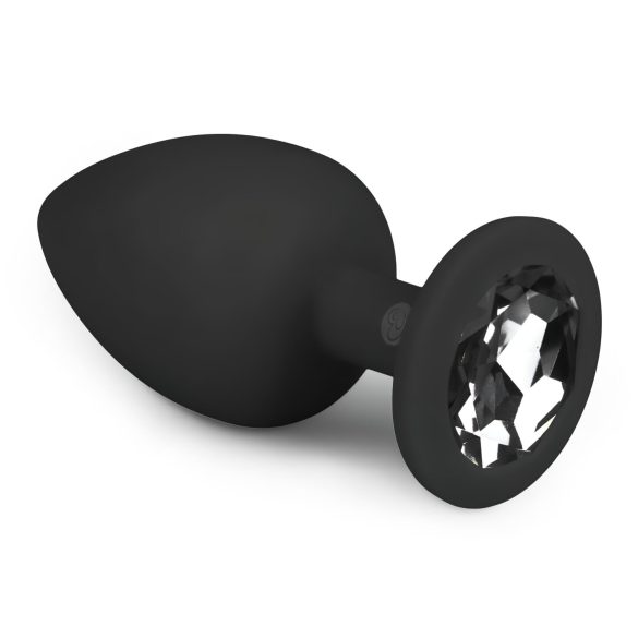 Easytoys Diamond - plug anal con joya blanca - grande - negro