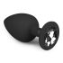Easytoys Diamond - plug anal grande con piedra blanca - negro