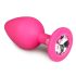 Easytoys Diamond - plug anal con piedra - tamaño mediano - rosa