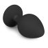 Easytoys Diamond - tapón anal con piedra blanca (mediano) - negro