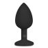 Easytoys Diamond - plug anal con diamante blanco (pequeño) - negro