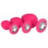 Easytoys Diamond - set de plugs anales - silicona rosa