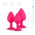 Easytoys Diamond - set de plugs anales - silicona rosa