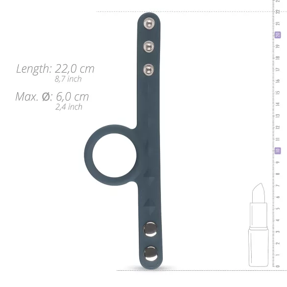 Boners - anillo doble pene y testículos - silicona gris