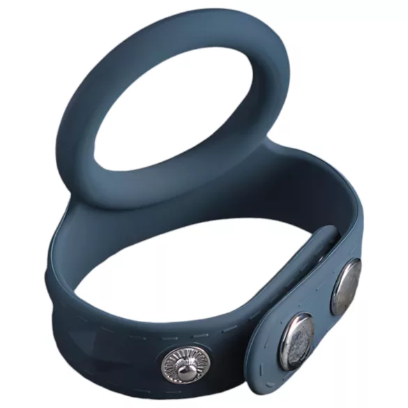 Boners - anillo doble pene y testículos - silicona gris