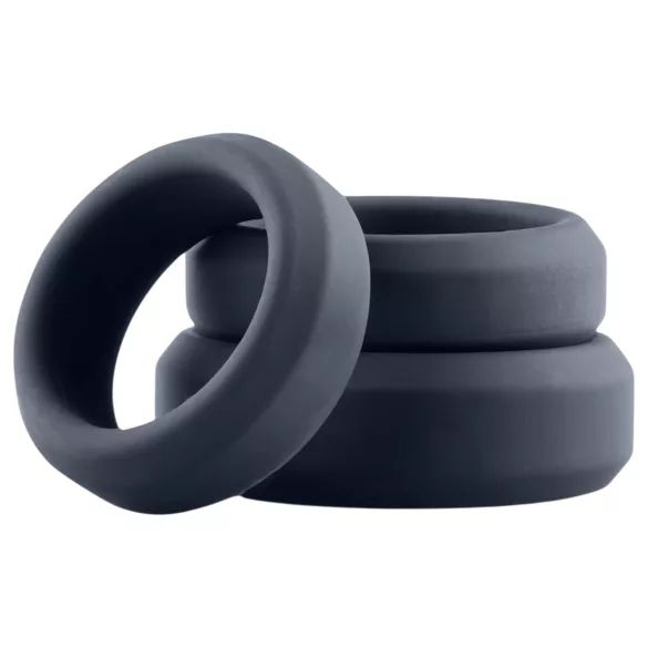 Boners - set de anillos para pene de silicona - 3 piezas - gris