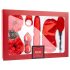 LoveBoxxx Me encanta el Rojo - Kit de vibrador con esposas (6 piezas) - rojo