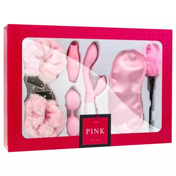 LoveBoxxx - set de restricción con vibrador - 6 piezas - rosa