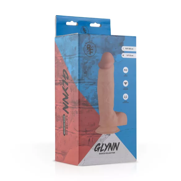 Real Fantasy Glynn - consolador realista con testículos - 25 cm - color piel
