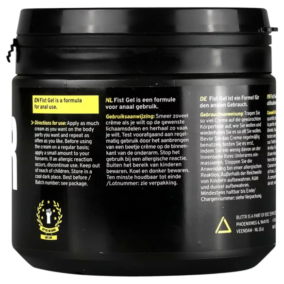 BUTTR - Gel lubricante fisting - base agua - 500 ml