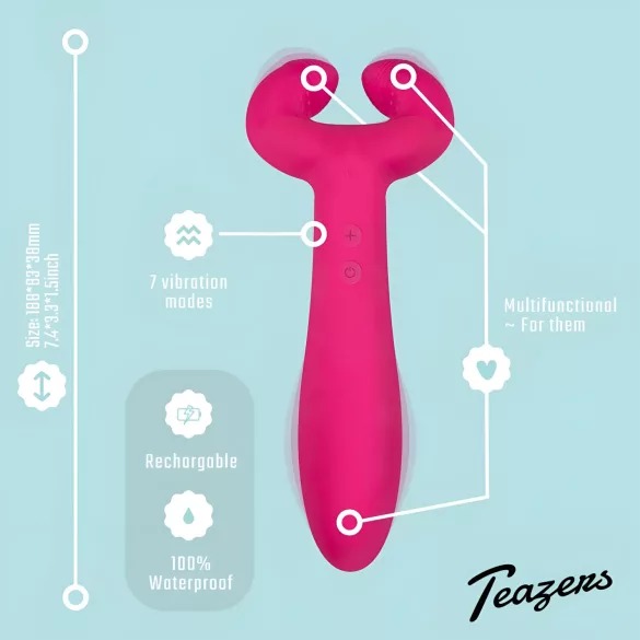 Easytoys Couple - vibrador para parejas recargable impermeable rosa
