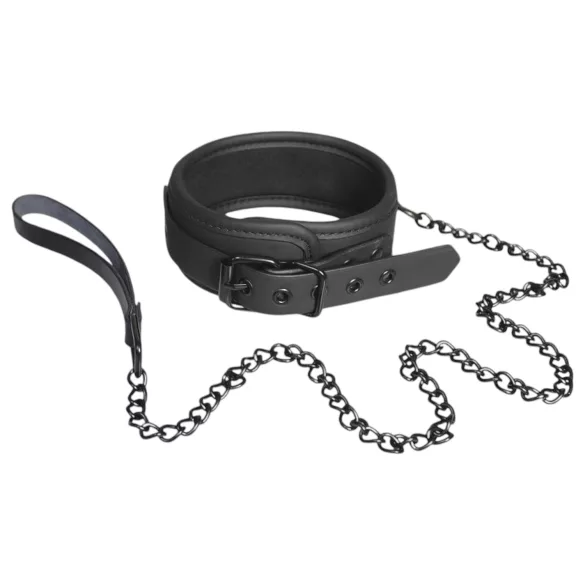 Blaze - collar y correa - cuero negro