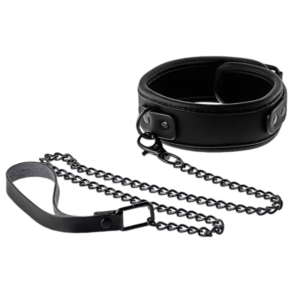 Blaze - collar y correa - cuero negro