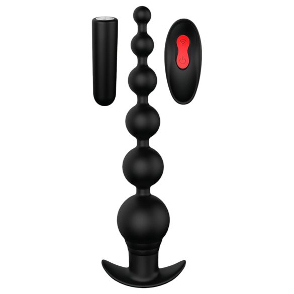 Cheeky Love - Vibrador anal recargable con cuentas y control remoto (negro)