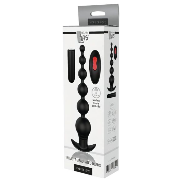 Cheeky Love - vibrador anal recargable con perlas y control remoto - negro