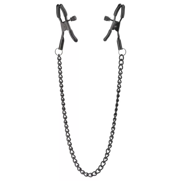 Blaze Deluxe - pinzas para pezones metálicas con cadena - negro