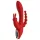 Red Revolution Hera - vibrador triple recargable impermeable silicona rojo