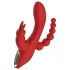 Red Revolution Hera - vibrador triple recargable impermeable silicona rojo