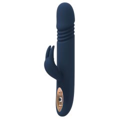   Goddess Zephyros - vibrador con estimulador de clítoris y empuje - silicona azul