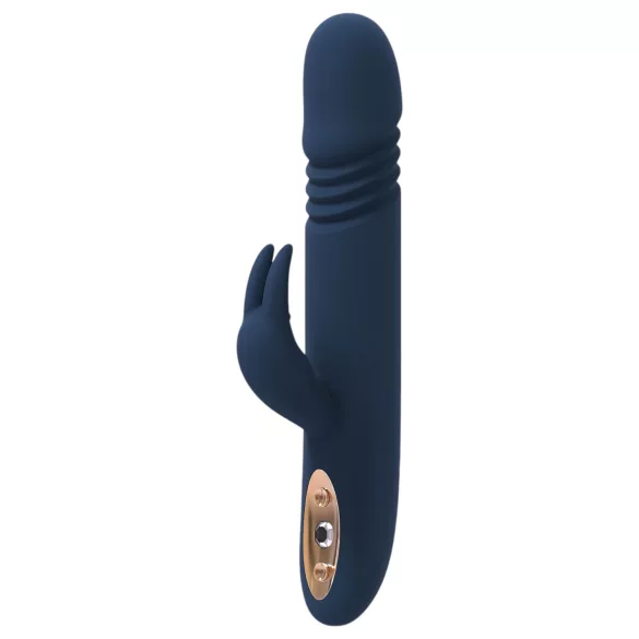 Goddess Zephyros - vibrador con estimulador de clítoris y empuje - silicona azul