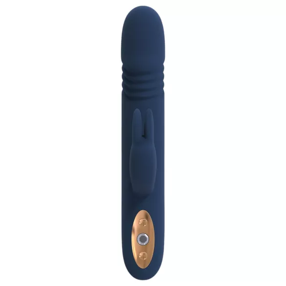 Goddess Zephyros - vibrador con estimulador de clítoris y empuje - silicona azul