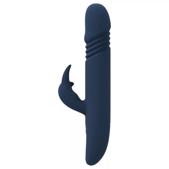 Goddess Zephyros - vibrador con estimulador de clítoris y empuje - silicona azul