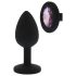 Favoritos Siempre - Plug anal de silicona con joya lila (negro)