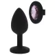 All time Favorites - plug anal de silicona con joya lila - negro