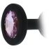 Favoritos Siempre - Plug anal de silicona con joya lila (negro)