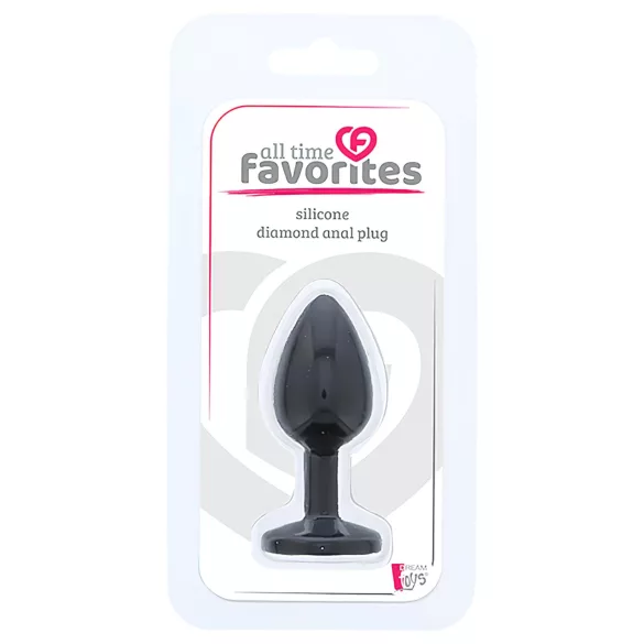 All time Favorites - plug anal de silicona con joya lila - negro