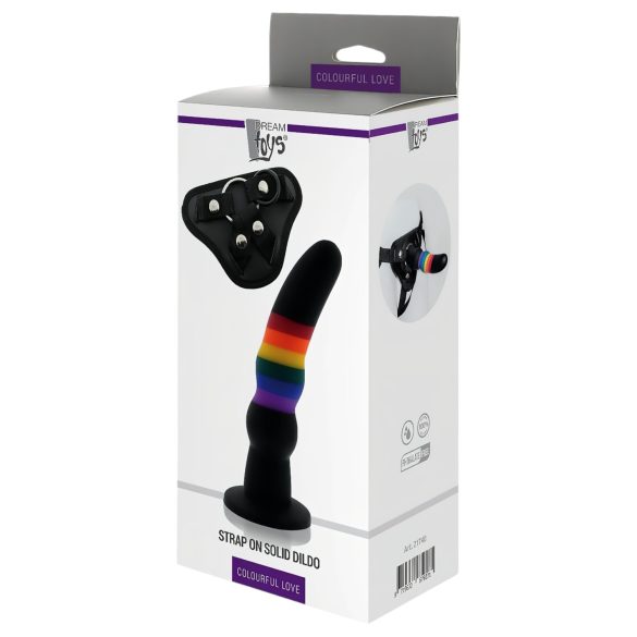 Amor Colorido - Consolador con Arnés (Multicolor)