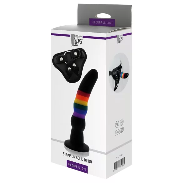 Colorful Love - arnés con consolador - silicona multicolor