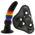 Colorful Love - arnés con consolador - silicona multicolor