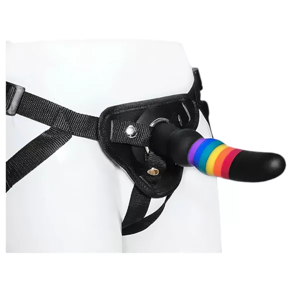Colorful Love - arnés con consolador - silicona multicolor