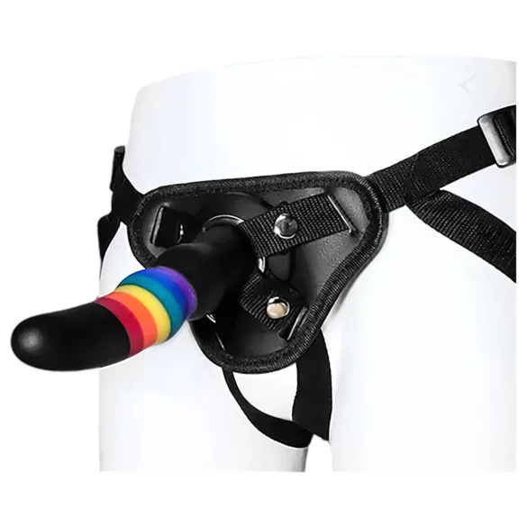 Colorful Love - arnés con consolador - silicona multicolor