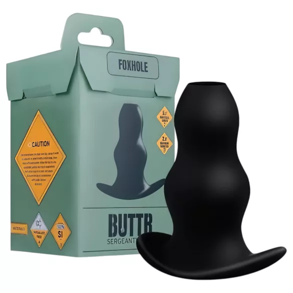 BUTTR Foxhole - dilatador anal hueco - silicona negra