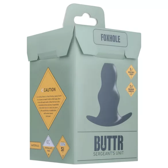 BUTTR Foxhole - dilatador anal hueco - silicona negra