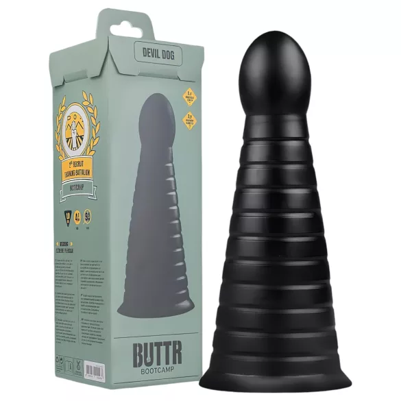 BUTTR Devil Dog - consolador con ventosa - silicona - negro