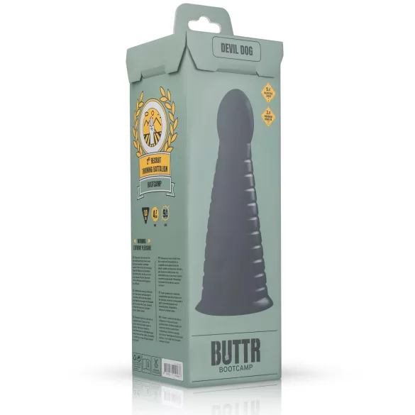BUTTR Devil Dog - consolador con ventosa - silicona - negro