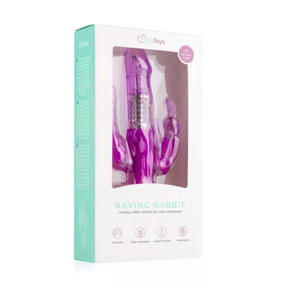 Easytoys Raving Rabbit - vibrador de 3 brazos (rosa)