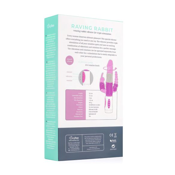 Easytoys Raving Rabbit - vibrador conejito triple estimulación silicona rosa