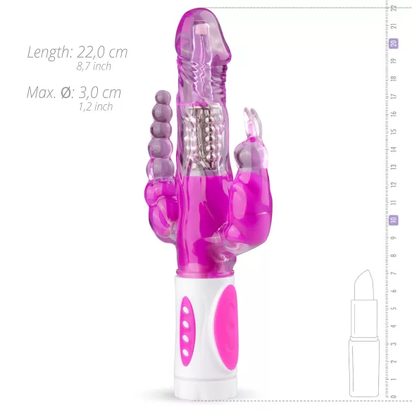 Easytoys Raving Rabbit - vibrador de 3 brazos (rosa)