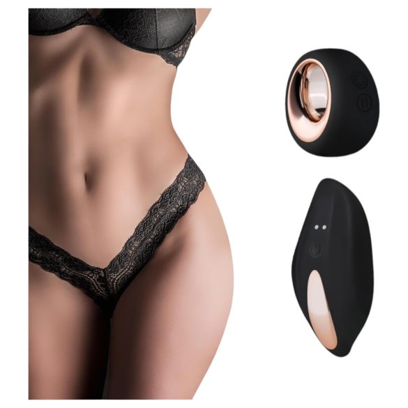 Pantyrebel - tanga de encaje negro vibrante con control remoto (S-L)