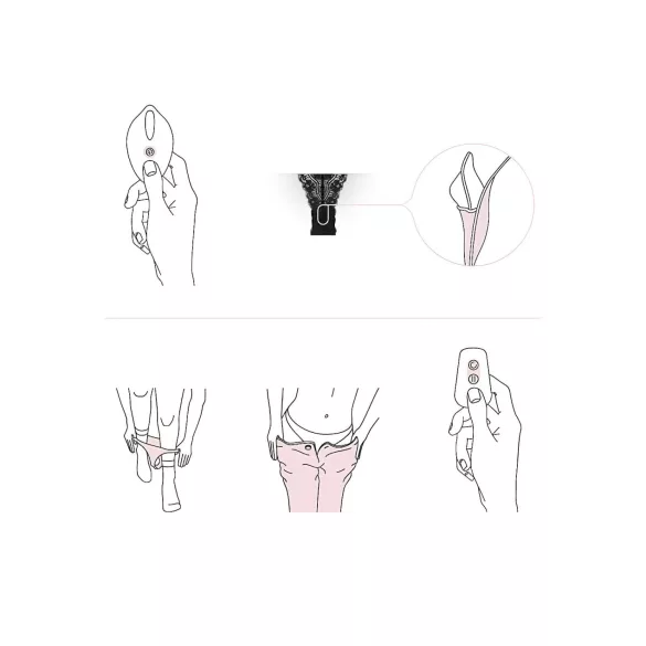 Pantyrebel - braga tanga vibradora de encaje negra con batería y mando a distancia por radio (talla S-L)
