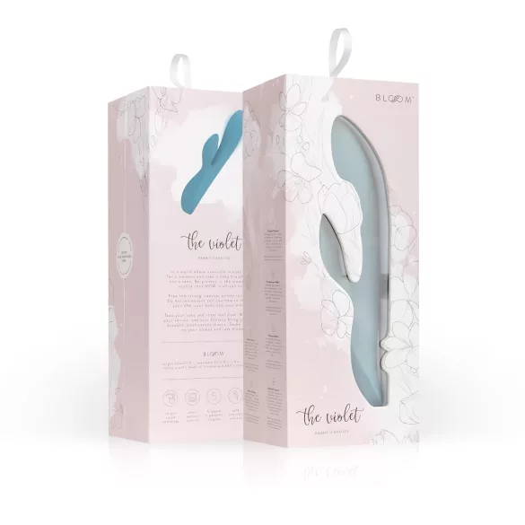 Bloom Violet Rabbit - vibrador conejito punto G y clítoris - silicona turquesa