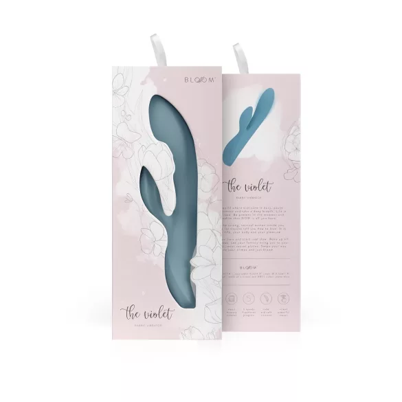 Bloom Violet Rabbit - vibrador conejito punto G y clítoris - silicona turquesa