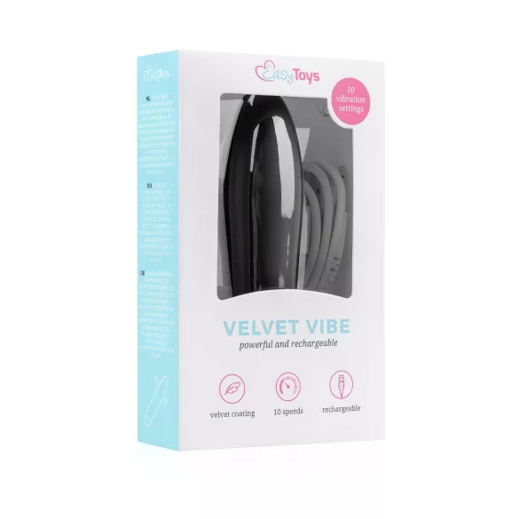 Easytoys - vibrador tipo varita recargable - silicona negra
